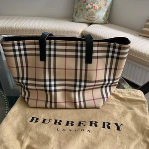 Burberry nylon check tote